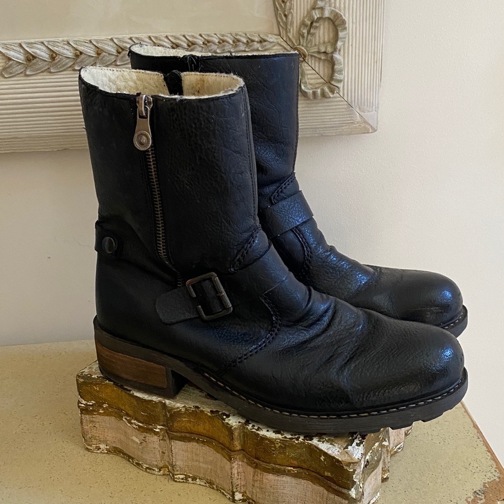 RIEKER Black Moto Boots